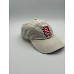 NC State Wolfpack Hat Signatures Khaki Red Adjustable Cap NCAA B1295
